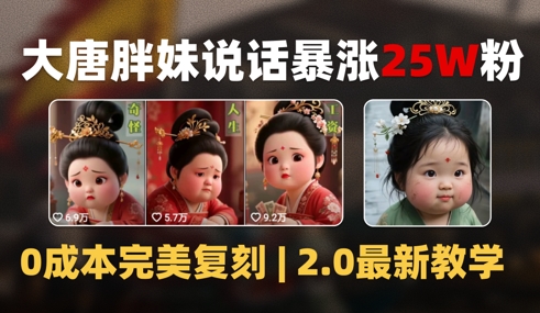 AI大唐胖贵妃说话2.0，40条视频暴涨40w粉，附独家变现攻略-117资源网