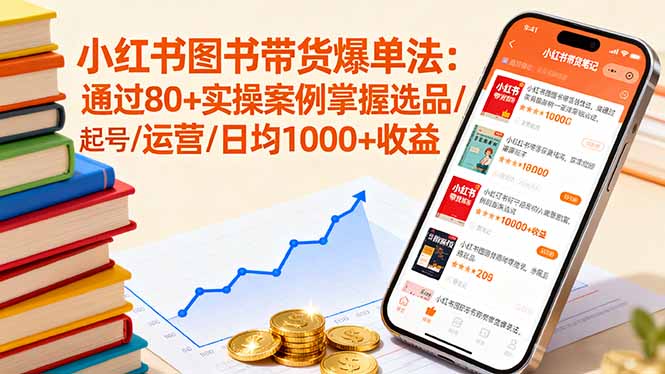 小红书图书带货爆单法：通过80+实操案例掌握选品/起号/运营/日均1000+收益-117资源网