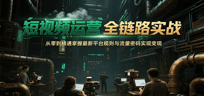 短视频运营全链路实战，从零到精通掌握最新平台规则与流量密码实现变现-117资源网