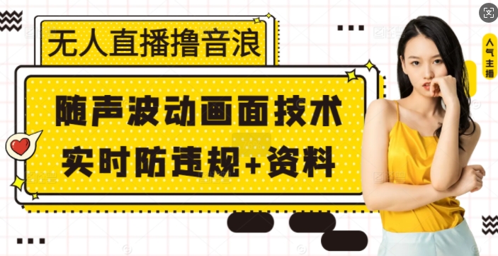 无人直播撸音浪+随声波动画面技术+实时防违规+资料【揭秘】-117资源网