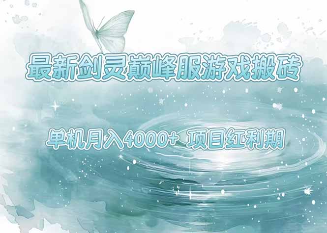 最新剑灵巅峰服游戏搬砖，项目红利期，单机稳定4000+操作简单好上手-117资源网