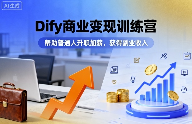 Dify商业变现训练营,帮助普通人升职加薪,获得副业收入-117资源网