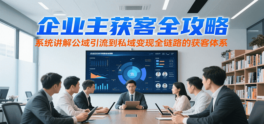 企业主获客全攻略，系统讲解公域引流到私域变现全链路的获客体系-117资源网