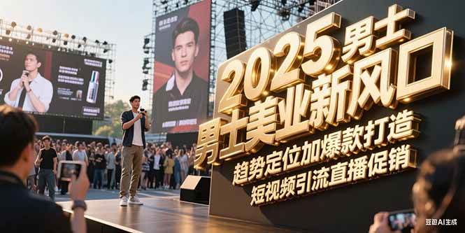 2025男士美业新风口，趋势定位加爆款打造，短视频引流直播促销-117资源网