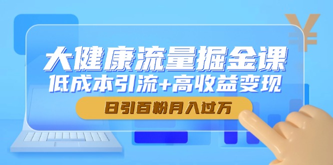 大健康流量掘金课，低成本引流+高收益变现，日引百粉月入过万-117资源网