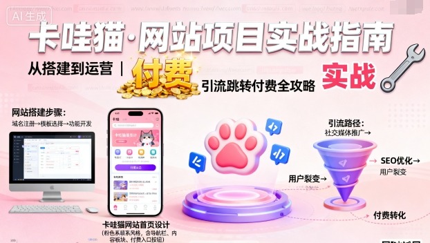 卡哇猫·网站项目，网站搭建与运营以及引流跳转付费-117资源网