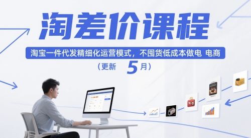 淘差价课程，淘宝一件代发精细化运营模式，不囤货低成本做电商(更新5月)-117资源网