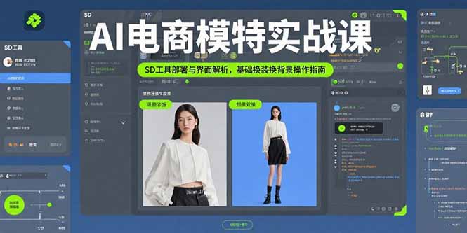AI电商模特实战课，SD工具部署与界面解析，基础换装换背景操作指南-117资源网
