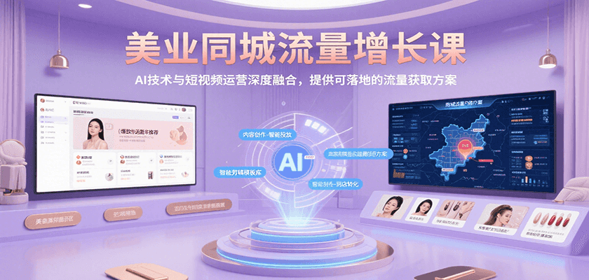 美业同城流量增长课，AI技术与短视频运营深度融合，提供可落地的流量获取方案-117资源网