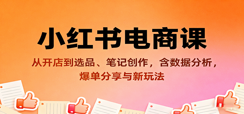 小红书电商课：从开店到选品、笔记创作，含数据分析，爆单分享与新玩法-117资源网