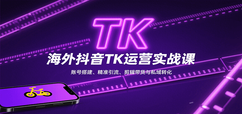 海外抖音TK运营实战课：账号搭建、精准引流、剪辑带货与私域转化-117资源网