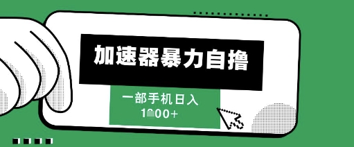 205新风口，加速器暴力自撸，单机日入1k+【揭秘】-117资源网