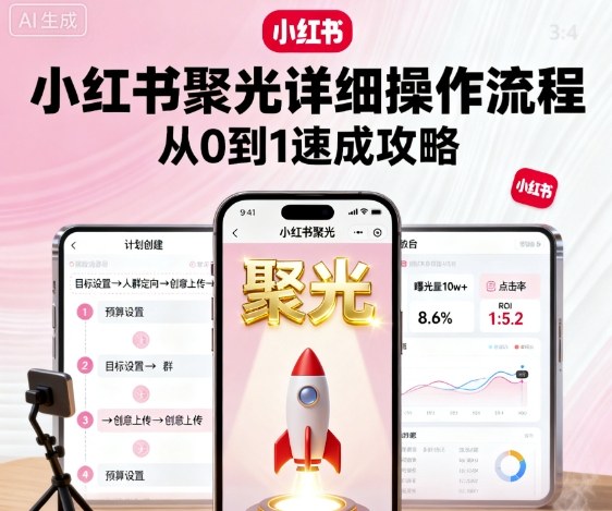 小红书聚光详细操作流程，小红书聚光从0到1速成攻略-117资源网