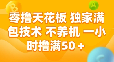 零撸天花板，独家满包技术，不用养机，一小时撸满50+，收益稳定【揭秘】-117资源网