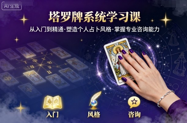 塔罗牌系统学习课，助你从入门到精通，塑造个人占卜风格，掌握专业咨询能力-117资源网