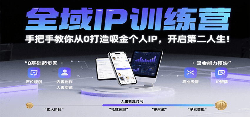 全域IP训练营，手把手教你从0打造吸金个人IP，开启第二人生！-117资源网