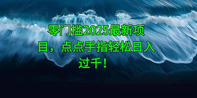 零门槛2025最新项目，点点手指轻松日入过千！-117资源网