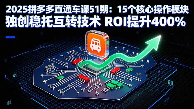 2025拼多多直通车课51期:15个核心操作模块 独创稳托互转技术 ROI提升400%-117资源网