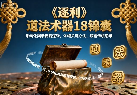 《逐利》道法术器18锦囊，系统化揭示搞钱逻辑，浓缩关键心法，颠覆传统思维-117资源网