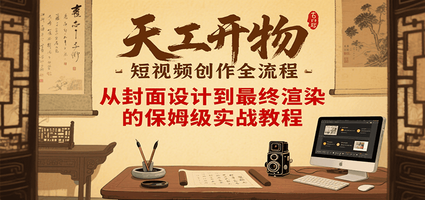 天工开物短视频创作全流程，从封面设计到最终渲染的保姆级实战教程-117资源网