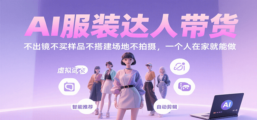 AI服装达人带货，不出镜不买样品不搭建场地不拍摄，一个人在家就能做-117资源网