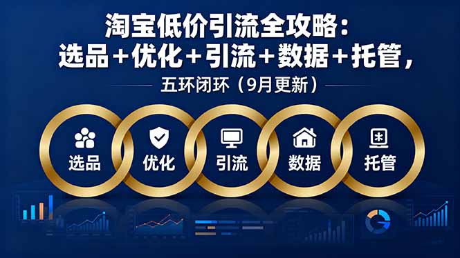 淘宝低价引流全攻略：选品＋优化＋引流＋数据＋托管，五环闭环(9月更新-117资源网