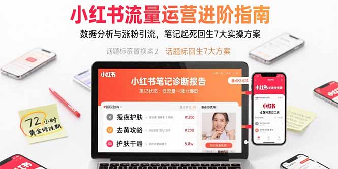 小红书流量运营进阶指南，数据分析与涨粉引流，笔记起死回生7大实操方案-117资源网