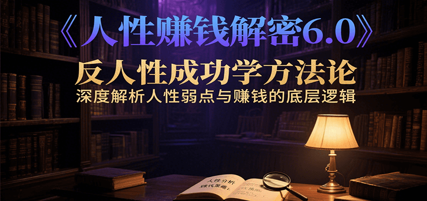 人性赚钱解密6.0，反人性成功学方法论，深度解析人性弱点与赚钱的底层逻辑-117资源网