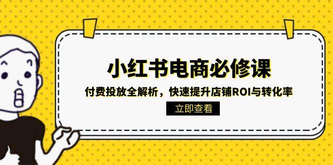 小红书电商必修课：付费投放全解析，快速提升店铺ROI与转化率-117资源网