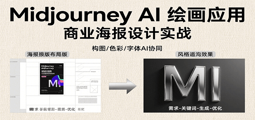 Midjourney AI绘画应用，关键词指令解析、漫画头像制作、海报设计、3D人物生成等-117资源网