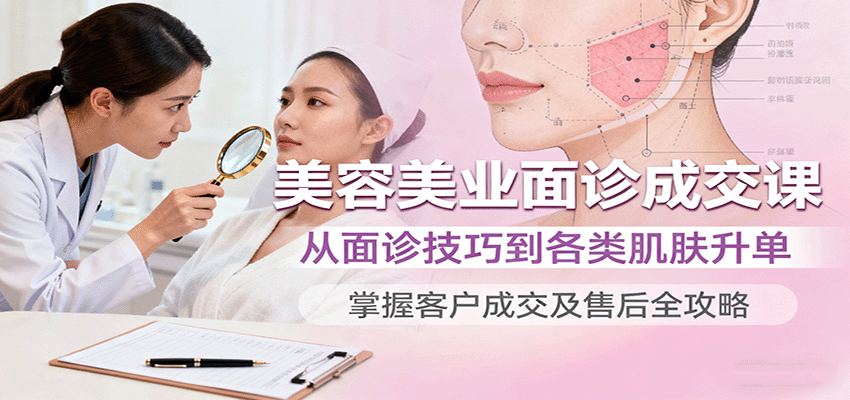 美容美业面诊成交课，从面诊技巧到各类肌肤升单，掌握客户成交及售后全攻略-117资源网