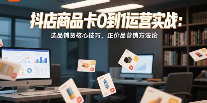 抖店商品卡0到1运营实战：选品铺货核心技巧，正价品营销方法论-117资源网