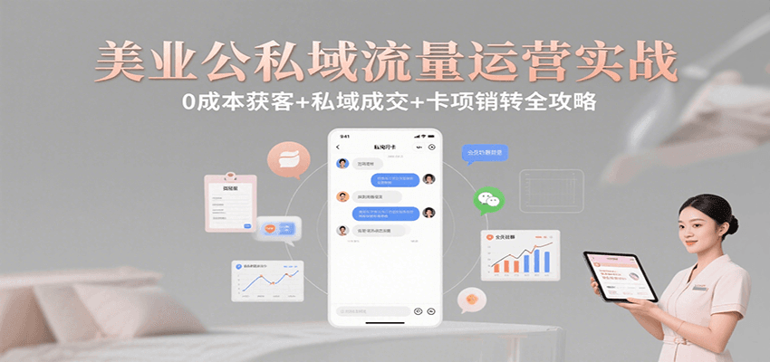 美业公私域流量运营实战：0成本获客+私域成交+卡项销转全攻略-117资源网
