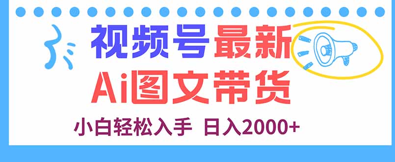 视频号最新AI图文带货，每天几分钟，小白轻松入手，日入2000+-117资源网