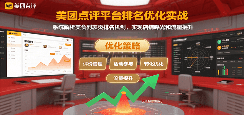 美团点评平台排名优化实战，系统解析美食列表页排名机制，实现店铺曝光和流量提升-117资源网