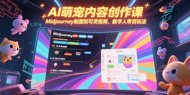 AI萌宠内容创作课，Midjourney制图到可灵视频，数字人带货玩法-117资源网