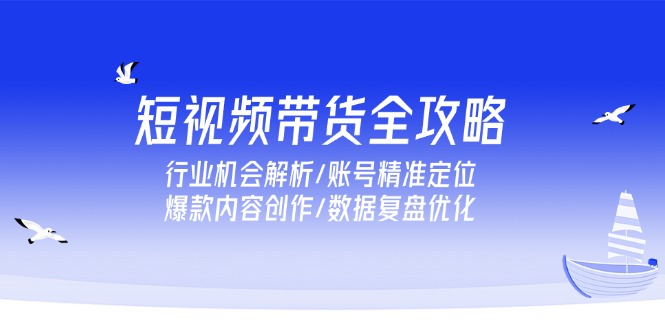 短视频带货全攻略，行业机会解析/账号精准定位/爆款内容创作/数据复盘优化-117资源网