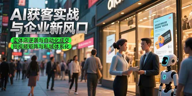 AI获客实战与企业新风口，实体店逆袭与自动化成交 短视频矩阵与私域体系化-117资源网