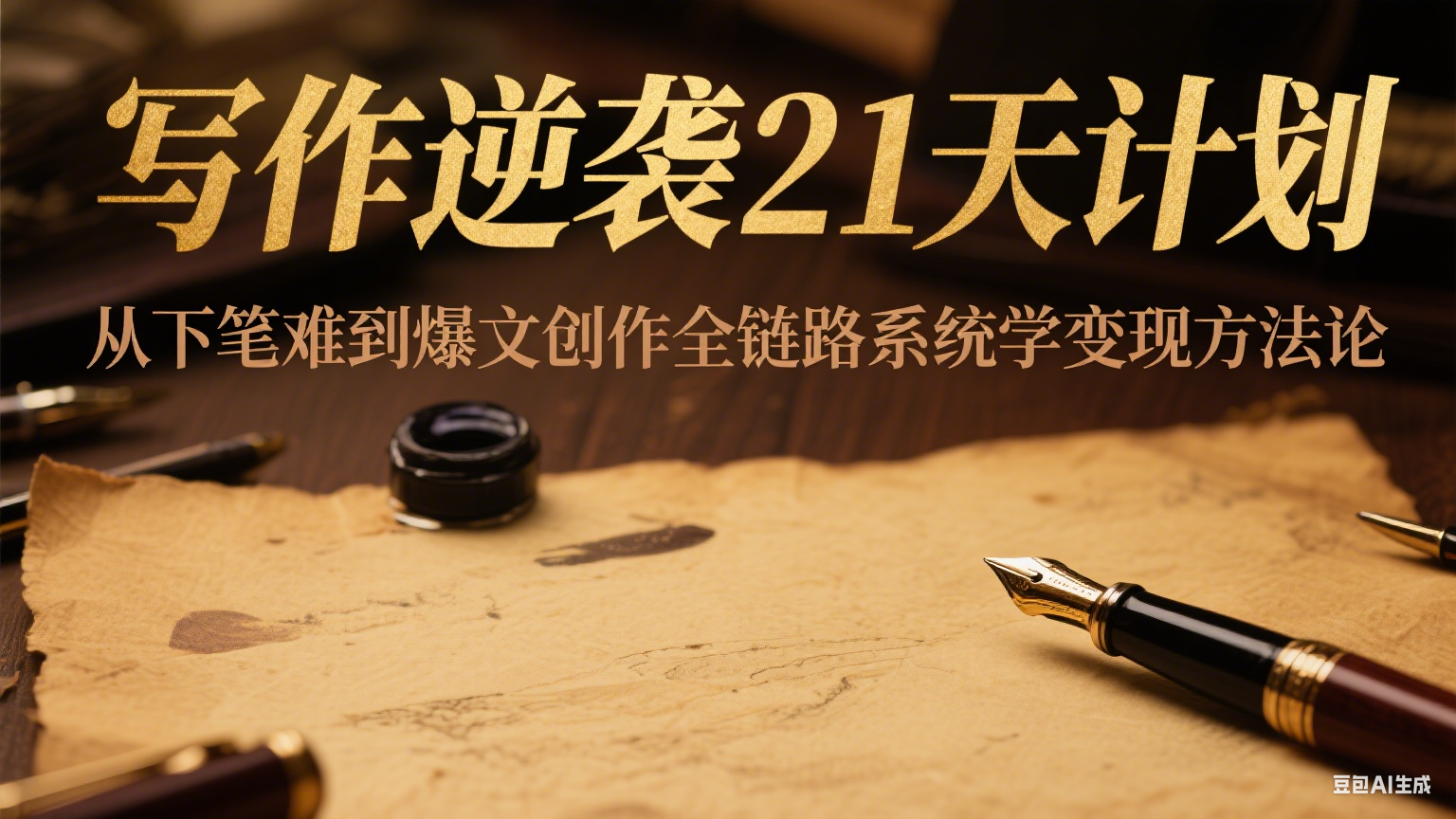 写作逆袭21天计划：从下笔难到爆文创作全链路系统学变现方法论-117资源网