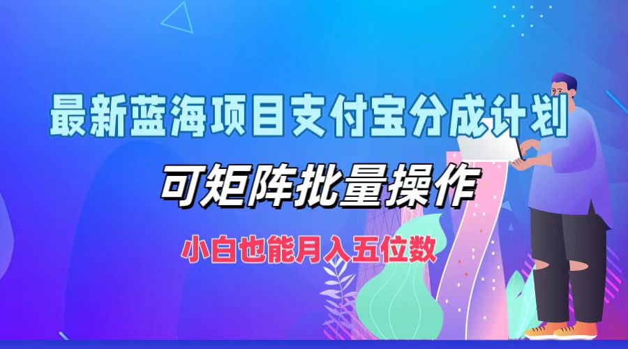最新蓝海项目支付宝分成计划，可矩阵批量操作，小白也能月入五位数-117资源网