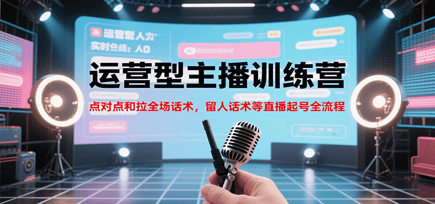 运营型主播训练营，点对点和拉全场话术，留人话术等直播起号全流程(更新8月)-117资源网