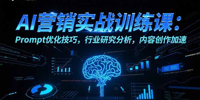 AI营销实战训练课：Prompt优化技巧，行业研究分析，内容创作加速-117资源网