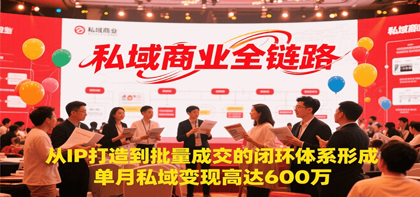 私域商业全链路，从IP打造到批量成交的闭环体系形成，单月私域变现600万-117资源网