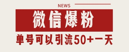 微信爆粉，私域暴力引流打法日引千粉 单号日进50+【揭秘】-117资源网