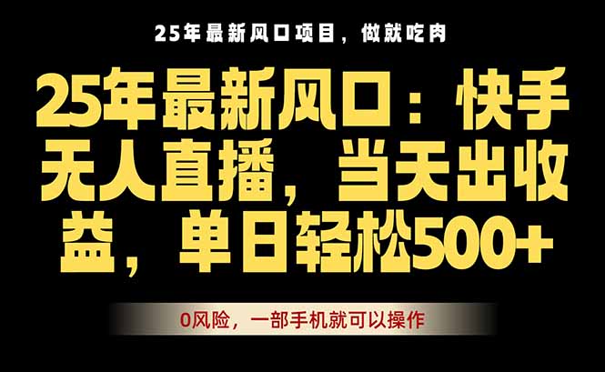 25年最新无人直播玩法，当天秒出单，一部手机就可操作-117资源网