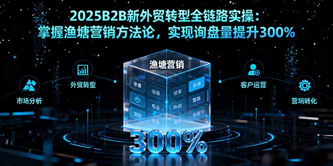 2025B2B新外贸转型全链路实操：掌握渔塘营销方法论，实现询盘量提升300%-117资源网