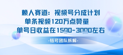 视频号分成计划新赛道玩法，单条收益突破了120W，综合收益在3k上下-117资源网