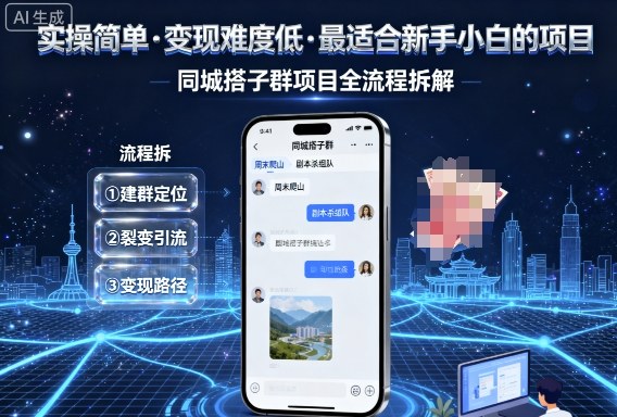 实操简单，变现难度低，最适合新手小白做的项目，每天轻松收入3张，同城搭子群项目全流程拆解-117资源网