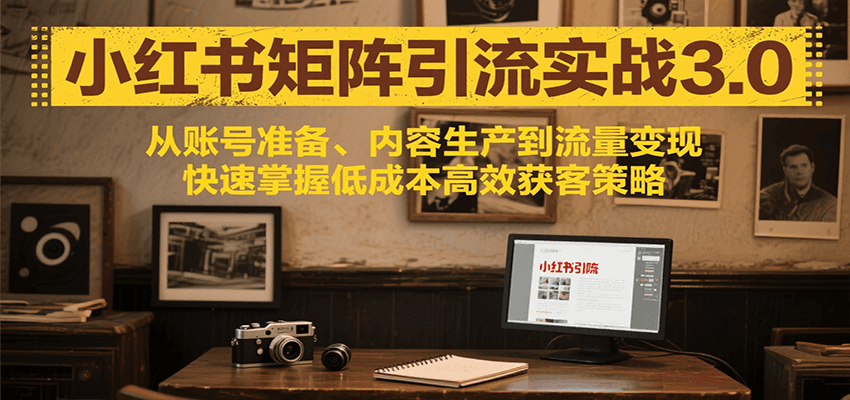 小红书矩阵引流3.0，从账号准备、内容生产到流量变现，快速掌握低成本高效获客策略-117资源网