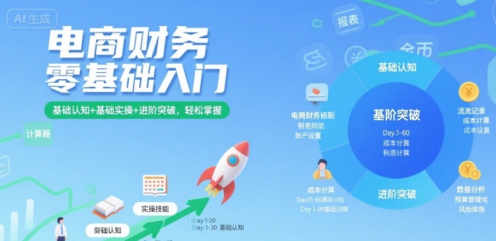 电商财务零基础入门，基础认知+基础实操+进阶突破，轻松掌握-117资源网